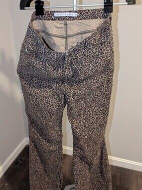 Tinseltown Leopard Print Boot Cut Jeans - Brown/Tan
